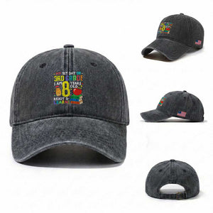 Hello 3rd Grade Washed Cotton Baseball Cap Boys and Girls First Day Back to School Gift TS01 Washed Cap Universal Fit Dark Gray Print Your Wear