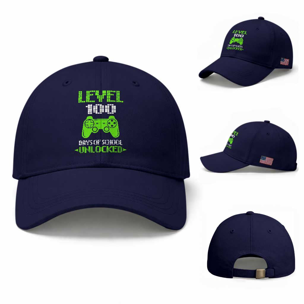 100 Days of School Smarter Baseball Cap Cool 100th Day Celebration Gift TS01 Baseball Cap Universal Fit Dark Blue Print Your Wear