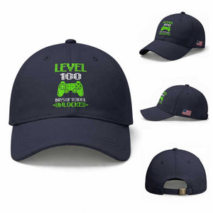 100 Days of School Smarter Baseball Cap Cool 100th Day Celebration Gift TS01 Baseball Cap Universal Fit Navy Print Your Wear