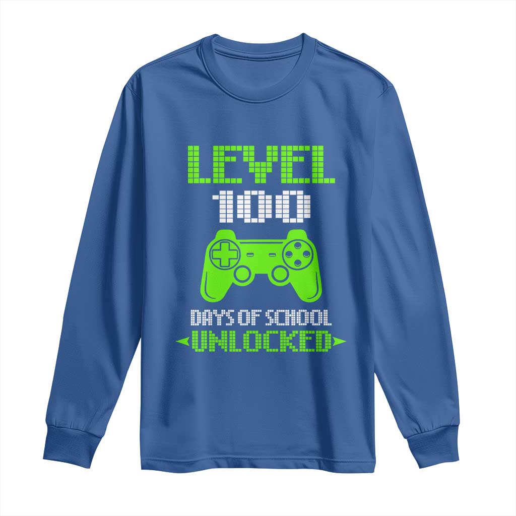 100 Days of School Smarter Long Sleeve Shirt Cool 100th Day Celebration Gift TS01 Royal Blue Print Your Wear