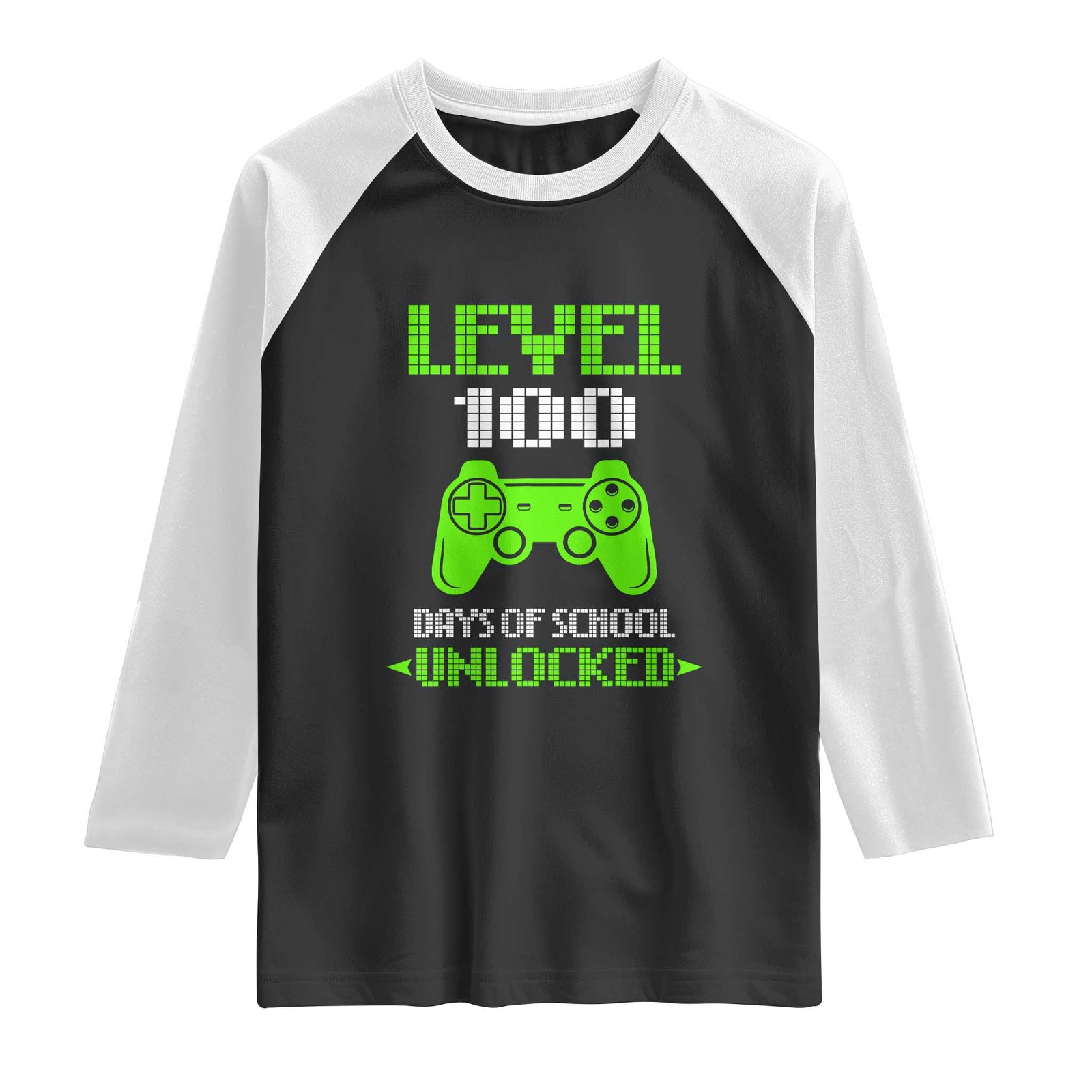 100 Days of School Smarter Raglan Shirt Cool 100th Day Celebration Gift TS01 Black White Print Your Wear