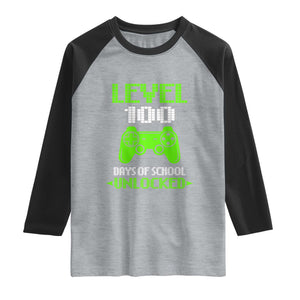 100 Days of School Smarter Raglan Shirt Cool 100th Day Celebration Gift TS01 Heather Gray Black Print Your Wear
