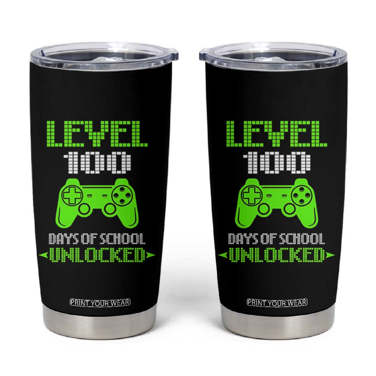 100 Days of School Smarter Tumbler Cup Cool 100th Day Celebration Gift TS01 Black Print Your Wear