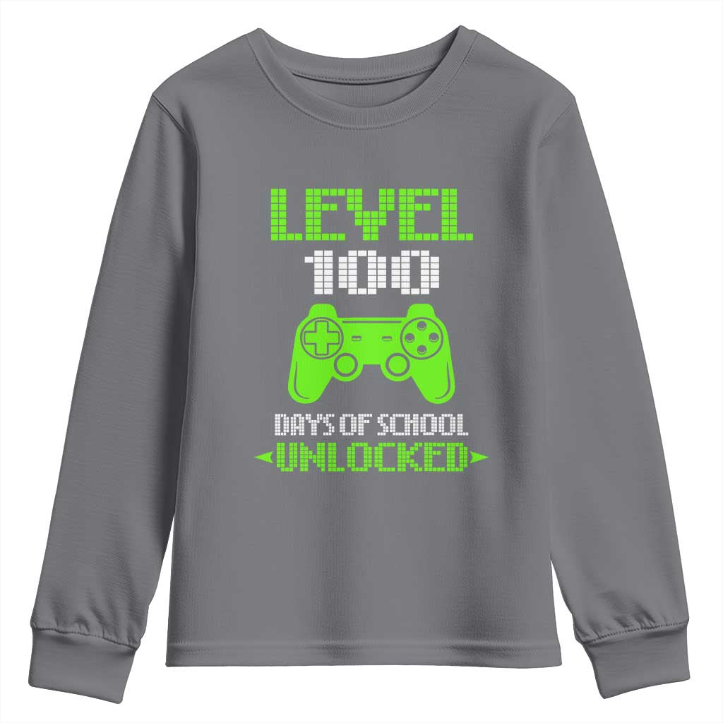 100 Days of School Smarter Youth Sweatshirt Cool 100th Day Celebration Gift TS01 Charcoal Print Your Wear