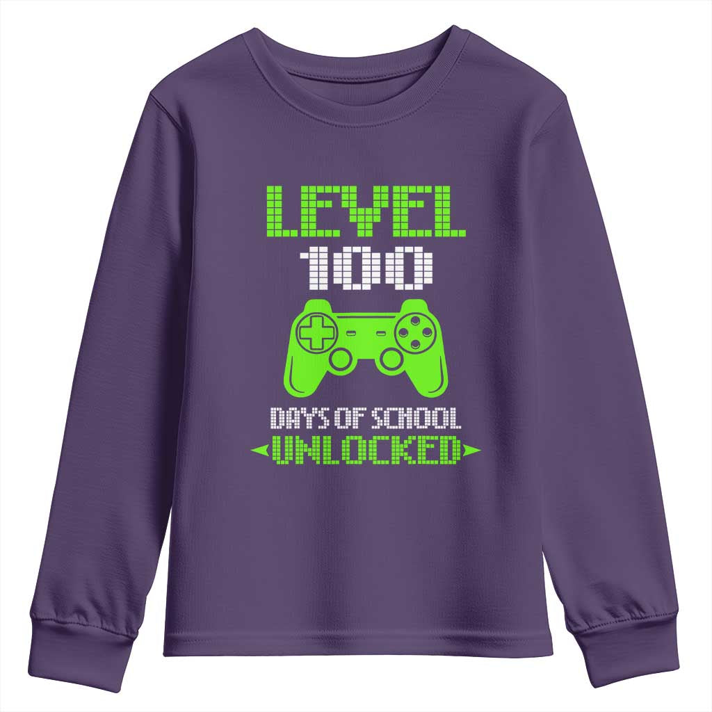 100 Days of School Smarter Youth Sweatshirt Cool 100th Day Celebration Gift TS01 Purple Print Your Wear
