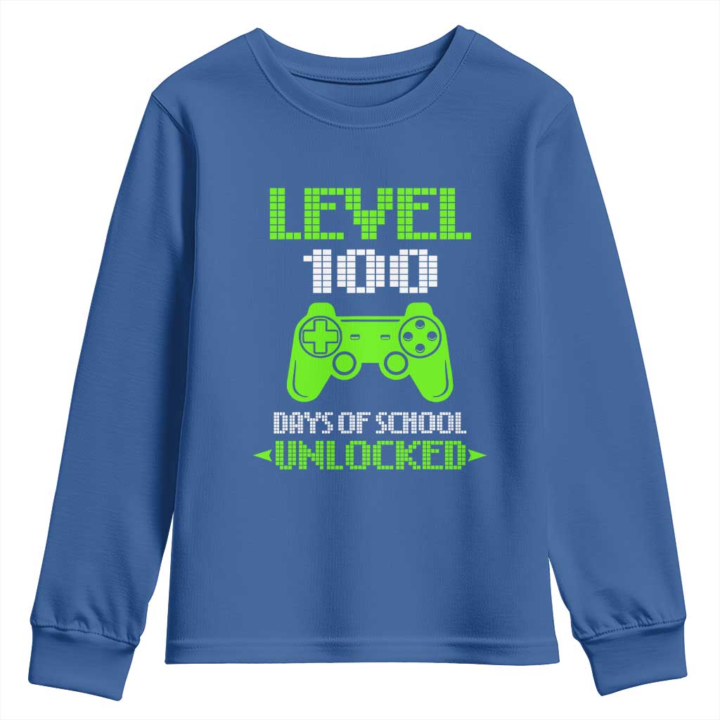 100 Days of School Smarter Youth Sweatshirt Cool 100th Day Celebration Gift TS01 Royal Blue Print Your Wear