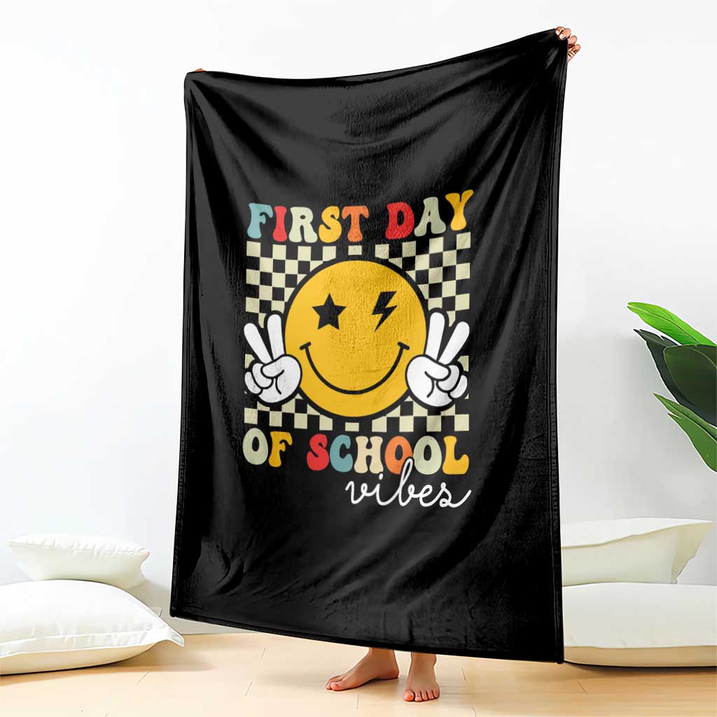 First Day of School Vibes Throw Blanket Aesthetic Back to School Teacher Student TS01 Print Your Wear