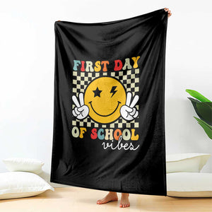 First Day of School Vibes Throw Blanket Aesthetic Back to School Teacher Student TS01 Print Your Wear