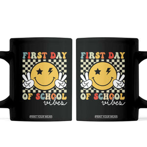 First Day of School Vibes Coffee Mug Aesthetic Back to School Teacher Student TS01 Black Print Your Wear