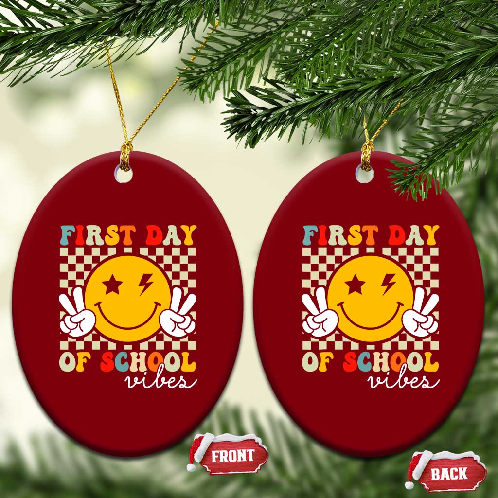 First Day of School Vibes Ceramic Ornament Aesthetic Back to School Teacher Student TS01 Print Your Wear