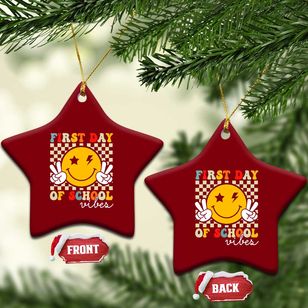First Day of School Vibes Ceramic Ornament Aesthetic Back to School Teacher Student TS01 Print Your Wear