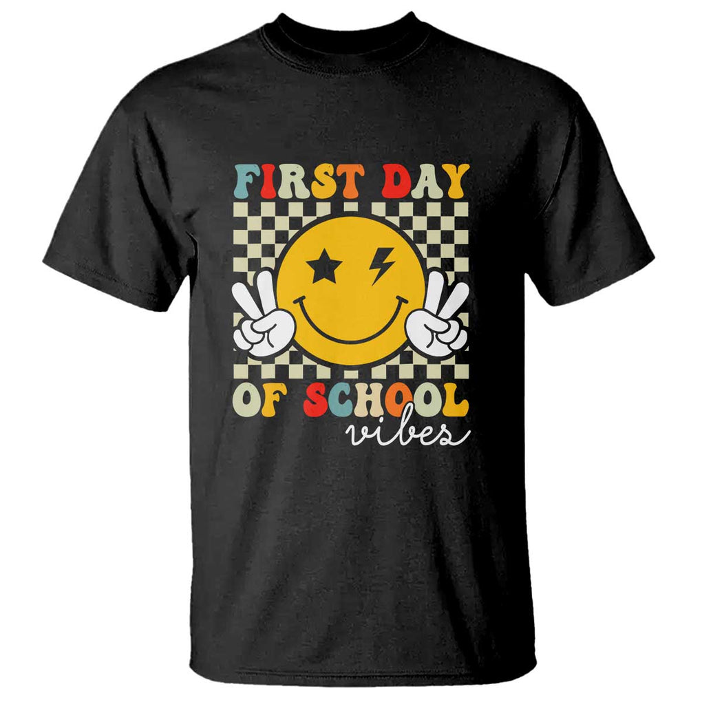 First Day of School Vibes T Shirt Back to School for Teachers and Students TS01 Black Print Your Wear