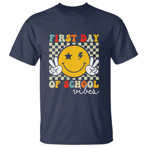 First Day of School Vibes T Shirt Back to School for Teachers and Students TS01 Navy Print Your Wear