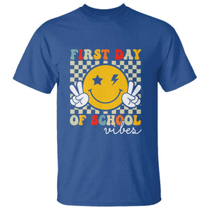 First Day of School Vibes T Shirt Back to School for Teachers and Students TS01 Royal Blue Print Your Wear