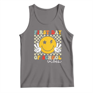 First Day of School Vibes Tank Top Aesthetic Back to School Teacher Student TS01 Deep Heather Print Your Wear