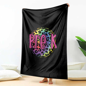 Pre-Kindergarten Neon Leopard Effect Printing Throw Blanket Wild About PreK Teacher Student Gift TS01 Print Your Wear
