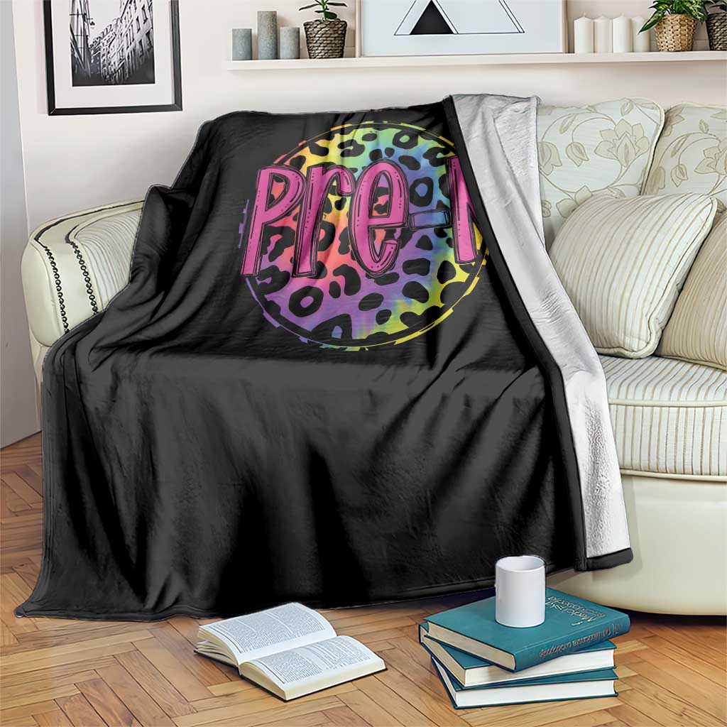 Pre-Kindergarten Neon Leopard Effect Printing Throw Blanket Wild About PreK Teacher Student Gift TS01 Print Your Wear
