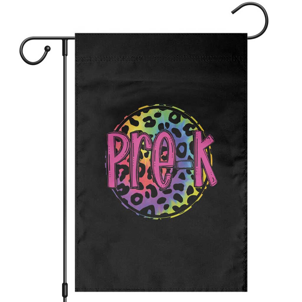 Pre-Kindergarten Neon Leopard Effect Printing Garden Flag Wild About PreK Teacher Student Gift TS01 Black Print Your Wear