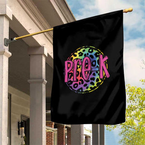 Pre-Kindergarten Neon Leopard Effect Printing Garden Flag Wild About PreK Teacher Student Gift TS01 Print Your Wear