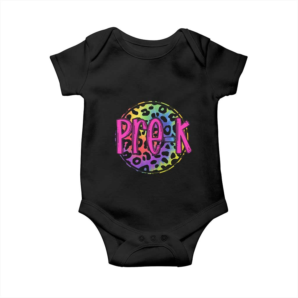 Pre-Kindergarten Neon Leopard Effect Printing Baby Onesie Wild About PreK Teacher Student Gift TS01 Black Print Your Wear