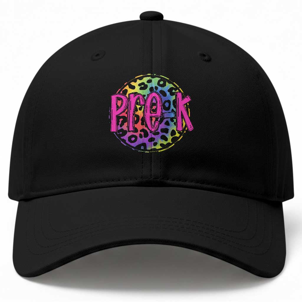 Pre-Kindergarten Neon Leopard Effect Printing Baseball Cap Wild About PreK Teacher Student Gift TS01 Print Your Wear
