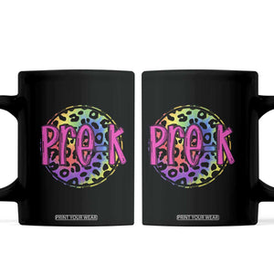 Pre-Kindergarten Neon Leopard Effect Printing Coffee Mug Wild About PreK Teacher Student Gift TS01 Black Print Your Wear