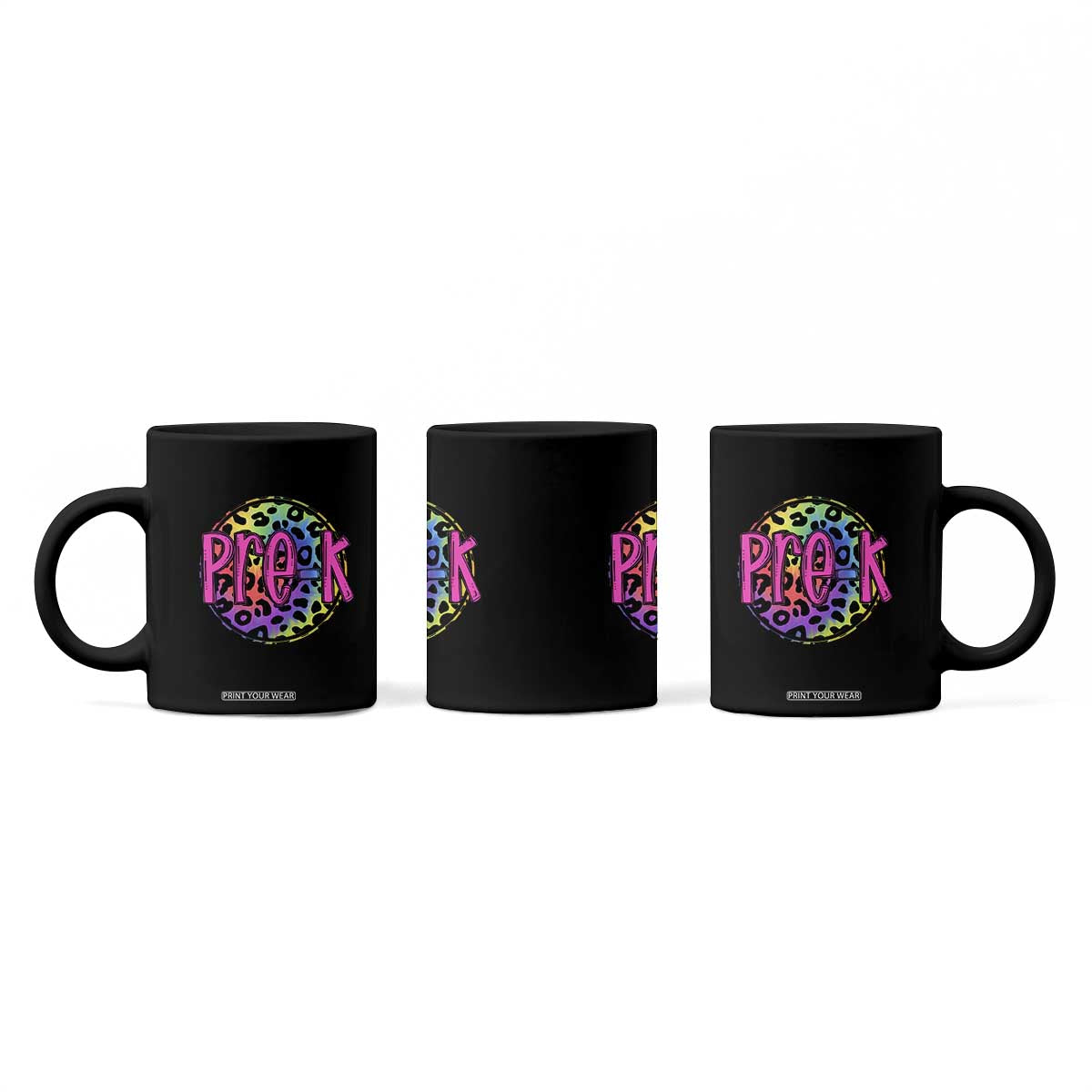 Pre-Kindergarten Neon Leopard Effect Printing Coffee Mug Wild About PreK Teacher Student Gift TS01 Print Your Wear