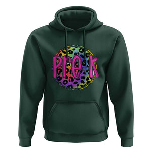 Pre-Kindergarten Neon Leopard Hoodie PreK Teacher 1st Day of School TS01 Dark Forest Green Print Your Wear