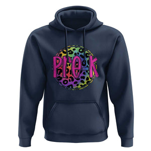 Pre-Kindergarten Neon Leopard Hoodie PreK Teacher 1st Day of School TS01 Navy Print Your Wear