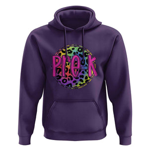 Pre-Kindergarten Neon Leopard Hoodie PreK Teacher 1st Day of School TS01 Purple Print Your Wear