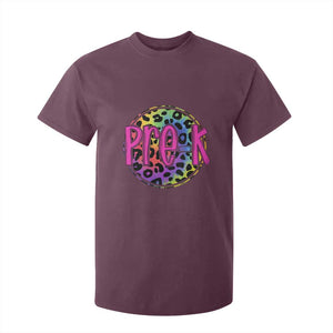 Pre-Kindergarten Neon Leopard Effect Printing T Shirt For Kid Wild About PreK Teacher Student Gift TS01 Maroon Print Your Wear