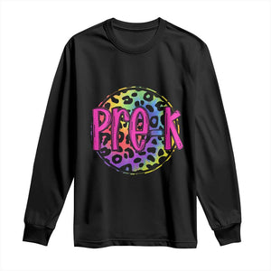 Pre-Kindergarten Neon Leopard Effect Printing Long Sleeve Shirt Wild About PreK Teacher Student Gift TS01 Black Print Your Wear
