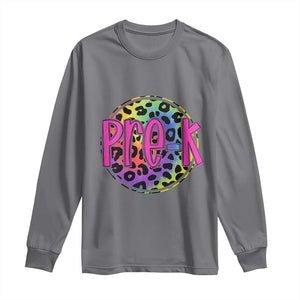 Pre-Kindergarten Neon Leopard Effect Printing Long Sleeve Shirt Wild About PreK Teacher Student Gift TS01 Charcoal Print Your Wear