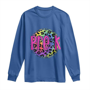 Pre-Kindergarten Neon Leopard Effect Printing Long Sleeve Shirt Wild About PreK Teacher Student Gift TS01 Royal Blue Print Your Wear