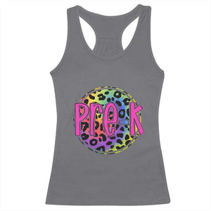 Pre-Kindergarten Neon Leopard Effect Printing Racerback Tank Top Wild About PreK Teacher Student Gift TS01 Charcoal Print Your Wear