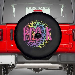 Pre-Kindergarten Neon Leopard Effect Printing Spare Tire Cover Wild About PreK Teacher Student Gift TS01 Black Print Your Wear