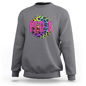 Pre-Kindergarten Neon Leopard Sweatshirt PreK Teacher 1st Day of School TS01 Charcoal Print Your Wear