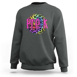 Pre-Kindergarten Neon Leopard Sweatshirt PreK Teacher 1st Day of School TS01 Dark Heather Print Your Wear