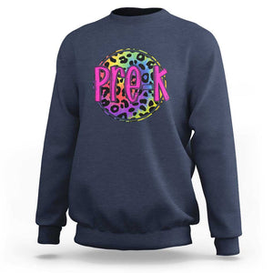 Pre-Kindergarten Neon Leopard Sweatshirt PreK Teacher 1st Day of School TS01 Navy Print Your Wear