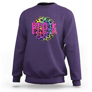 Pre-Kindergarten Neon Leopard Sweatshirt PreK Teacher 1st Day of School TS01 Purple Print Your Wear