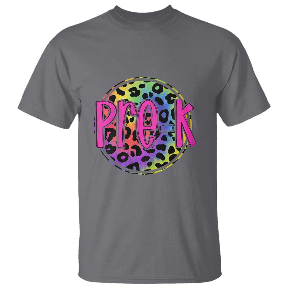 Pre-Kindergarten Neon Leopard T Shirt PreK Teacher 1st Day of School TS01 Charcoal Print Your Wear