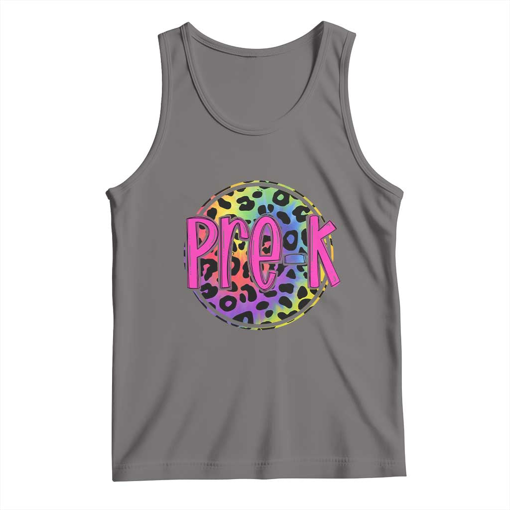 Pre-Kindergarten Neon Leopard Effect Printing Tank Top Wild About PreK Teacher Student Gift TS01 Deep Heather Print Your Wear