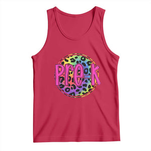 Pre-Kindergarten Neon Leopard Effect Printing Tank Top Wild About PreK Teacher Student Gift TS01 Red Print Your Wear