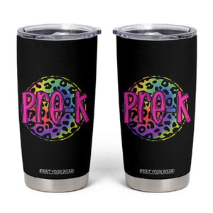 Pre-Kindergarten Neon Leopard Effect Printing Tumbler Cup Wild About PreK Teacher Student Gift TS01 Black Print Your Wear