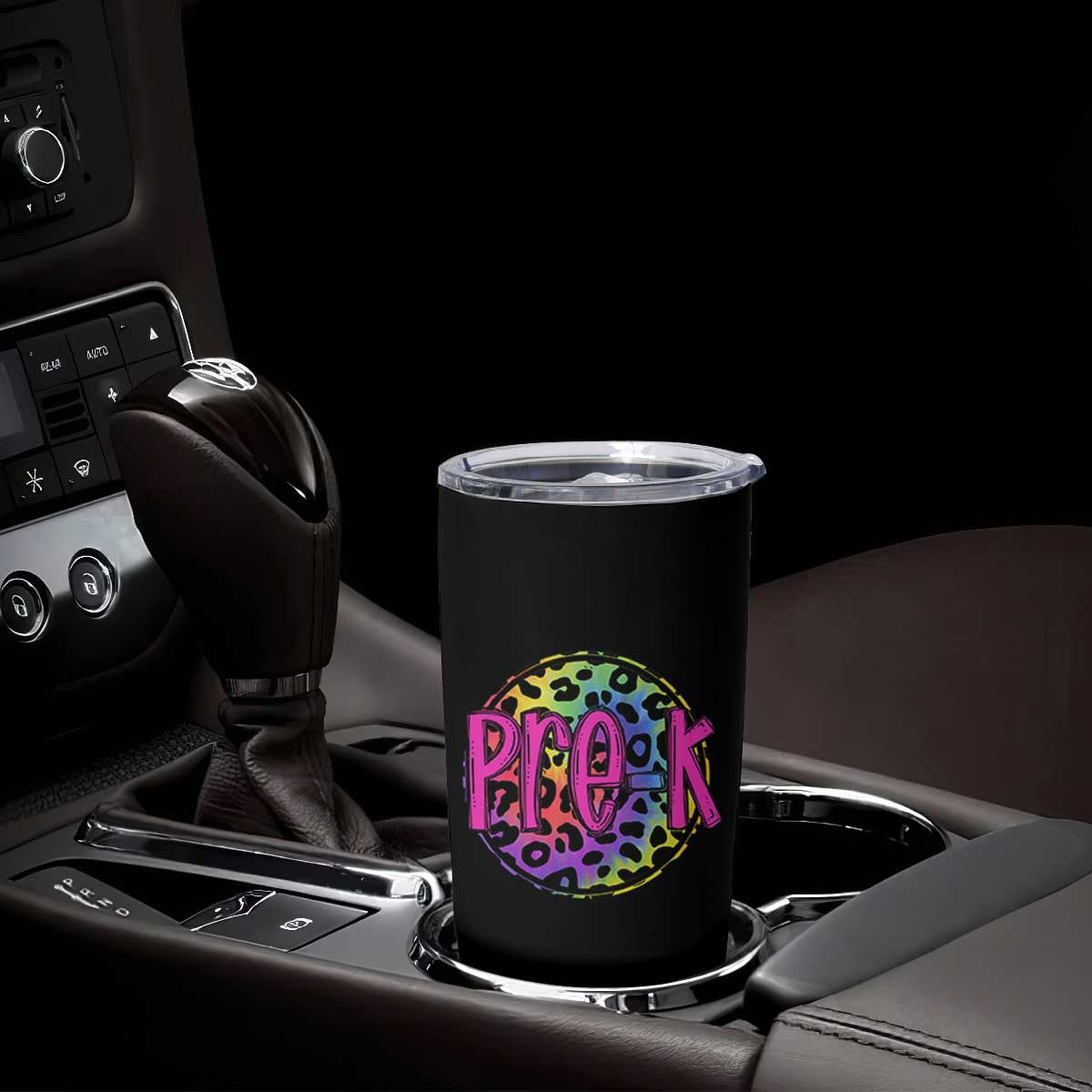 Pre-Kindergarten Neon Leopard Effect Printing Tumbler Cup Wild About PreK Teacher Student Gift TS01 Print Your Wear