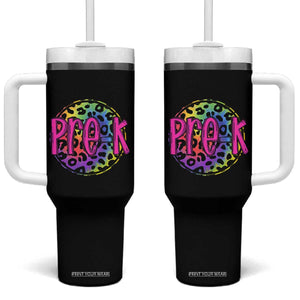 Pre-Kindergarten Neon Leopard Effect Printing Tumbler With Handle Wild About PreK Teacher Student Gift TS01 One Size: 40 oz Black Print Your Wear