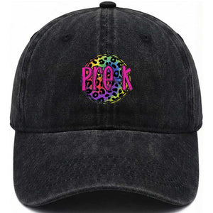 Pre-Kindergarten Neon Leopard Effect Printing Washed Cotton Baseball Cap Wild About PreK Teacher Student Gift TS01 Print Your Wear