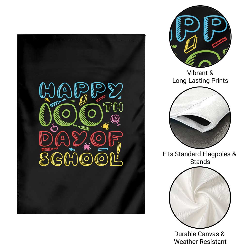 Happy 100 Days of School Garden Flag 100th Day Funny Milestone Celebration TS01 Print Your Wear