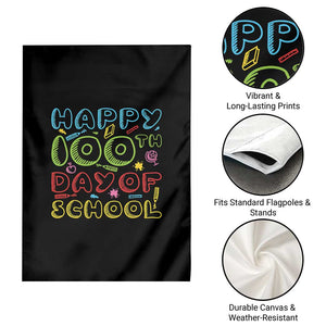 Happy 100 Days of School Garden Flag 100th Day Funny Milestone Celebration TS01 Print Your Wear