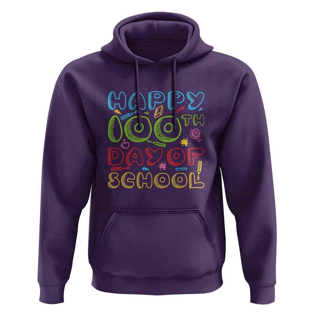 Happy 100 Days of School Hoodie 100th Day Celebration TS01 Purple Print Your Wear
